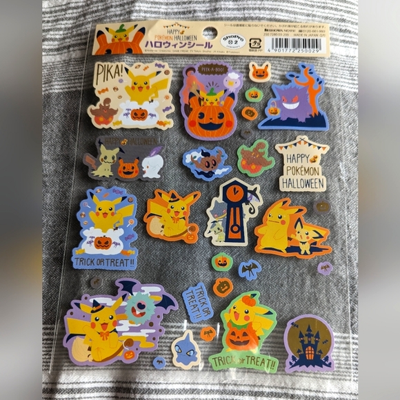 Pokemon Pikachu Halloween Sticker sheet - Picture 1 of 2